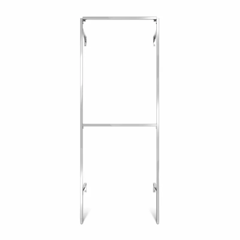 Frame Chrome Walk-In 1-Reihen Garderobensystem - (2 stange) doppelte Aufhängung in Chrom