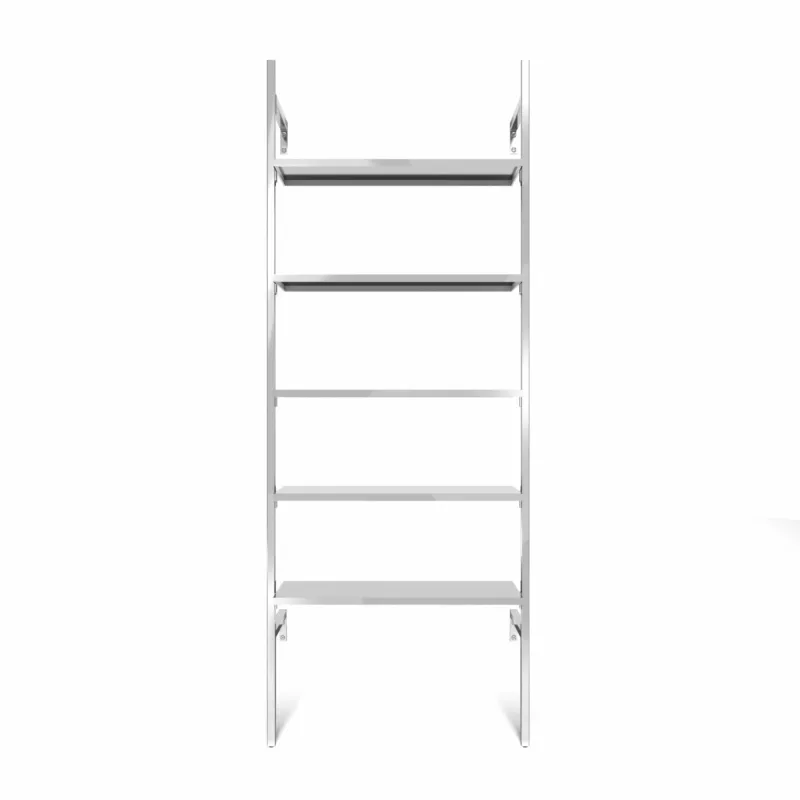 Frame Chrome Walk-In 1-Reihen Garderobensystem - (5 regale) flexible Lösung mit 5 Regalen in Chrom