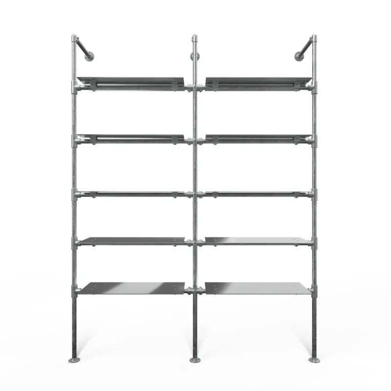 Original Steele Regalsystem mit 2 Sektionen - (5 Regalböden / 5 Regalböden) flexibles Aufbewahrungssystem