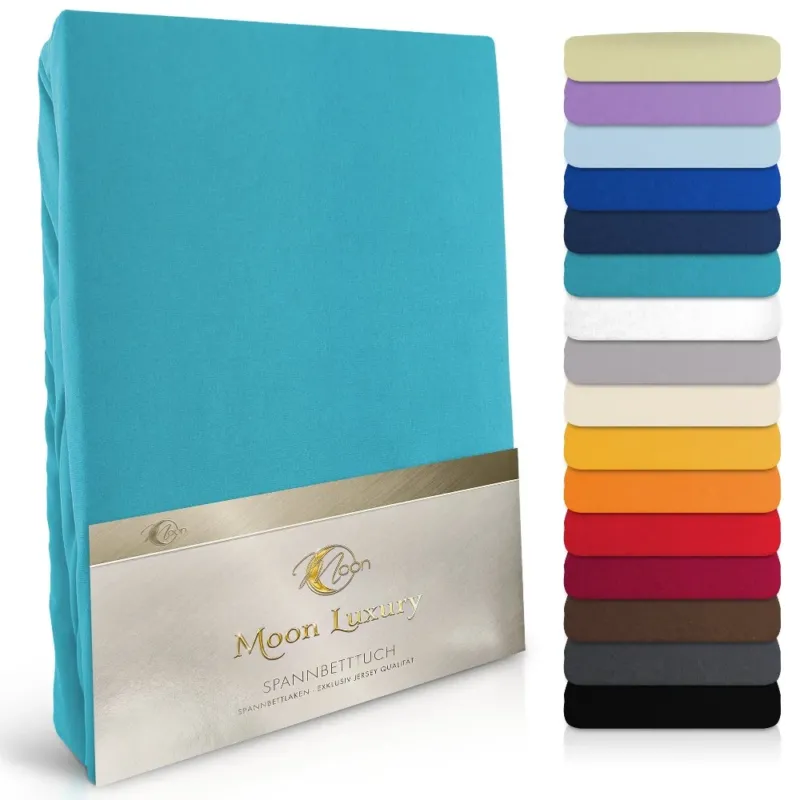 MOON-Luxury Spannbettlaken Jersey Stretch 230g/m² 97% Mako-Baumwolle 3% Elastan