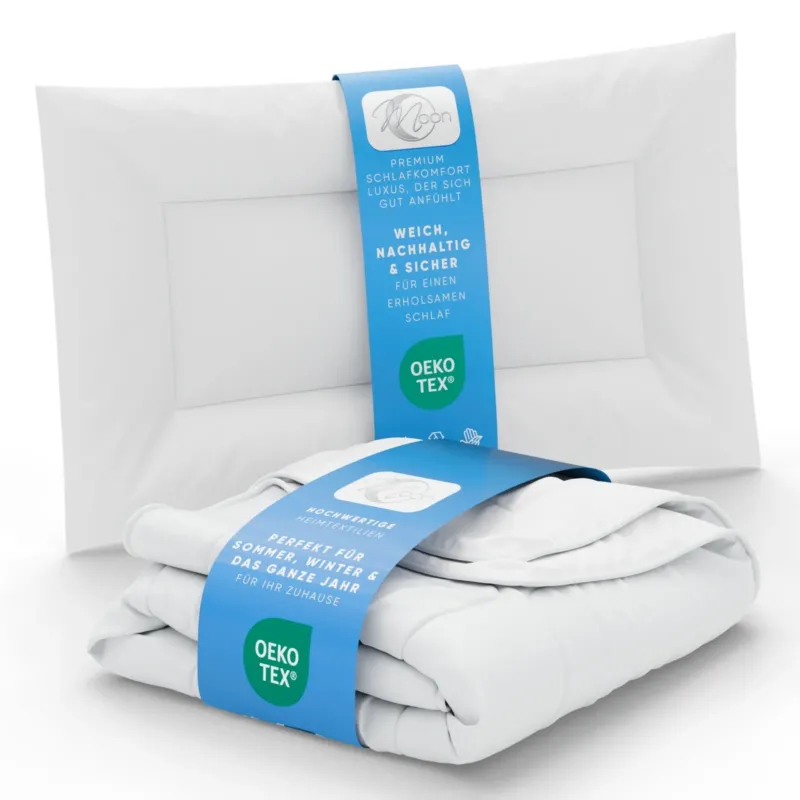 MOON Classic Baby-Bettenset 4-Jahreszeiten-Decke inkl. Kopfkissen 100% Polyester