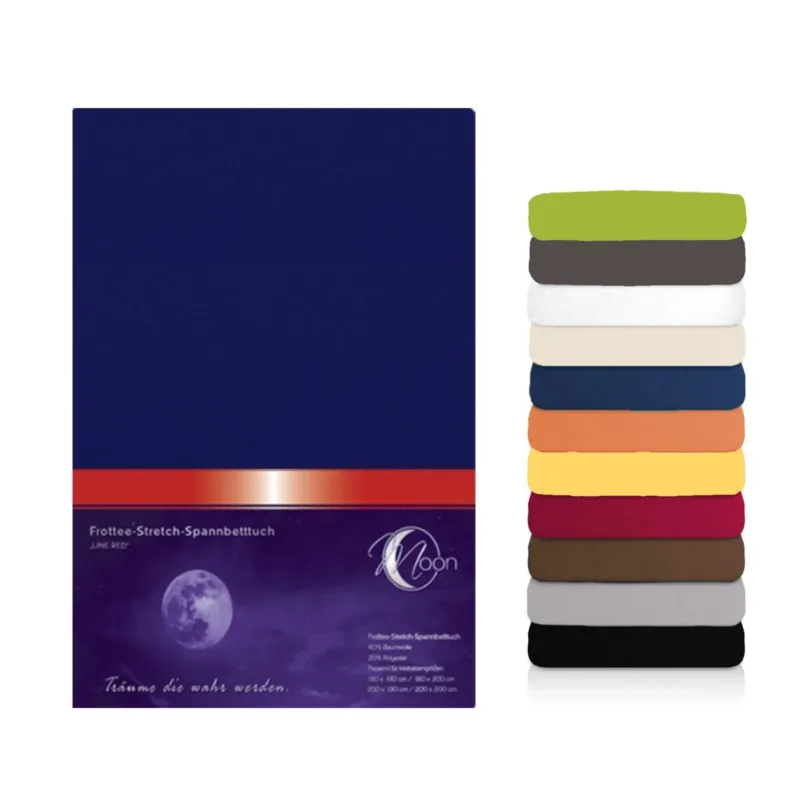 Moon Line Red Frottee Spannbettlaken 100x200