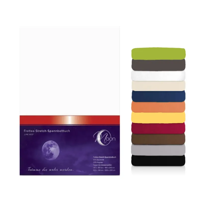 Moon Line Red Frottee Spannbettlaken 200x200 – Bild 3