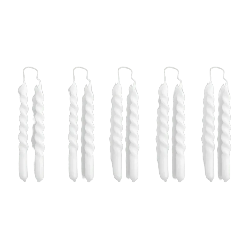10 bougies blanc mini Swirl - HAY - The Cool Republic