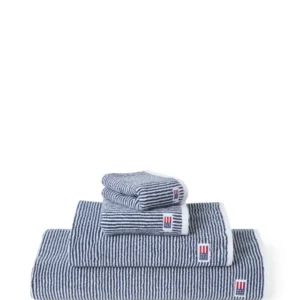 LEXINGTON Original Handtuch gestreift, Weiß/ Marineblau