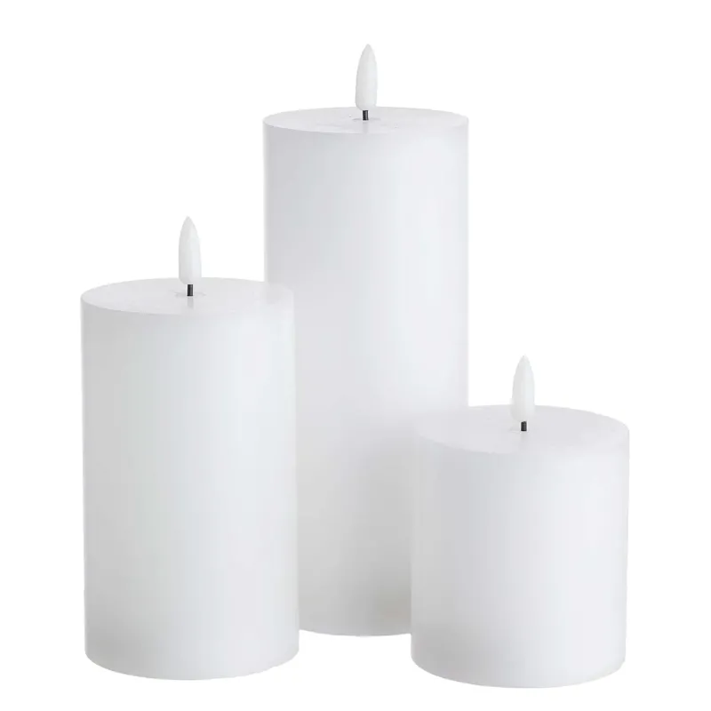 NORDIC LIGHT LED-Kerzen-Set 4-tlg. - Wachs - Weiß - Weiß