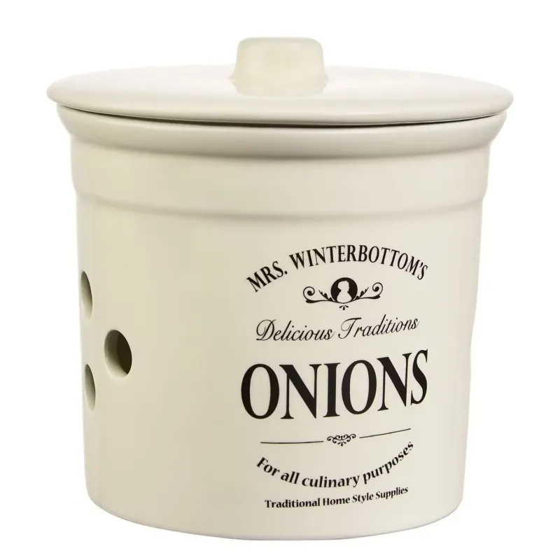 MRS. WINTERBOTTOM'S Zwiebeldose - Keramik - Creme