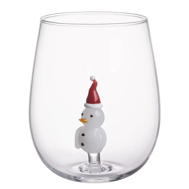 MERRY & JOY Trinkglas Schneemann - Glas - Transparent