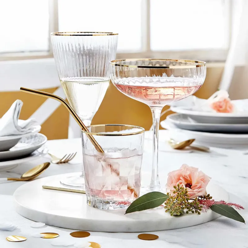 GOLDEN TWENTIES Champagnerschale 4er-Set - Klarglas - Transparent