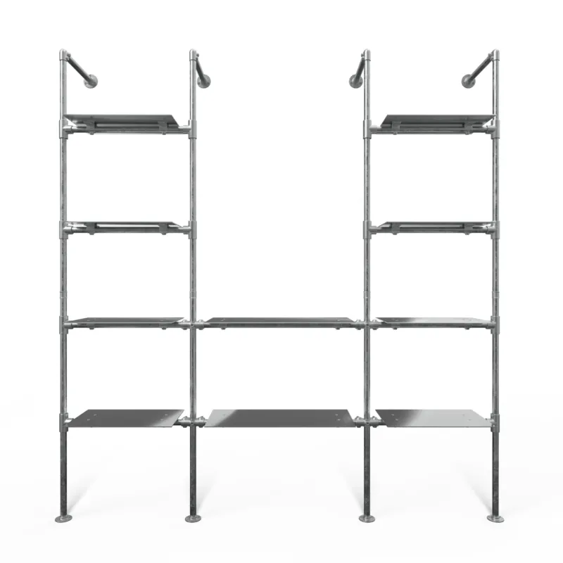 Original Steele Regalsystem mit 3 Sektionen - (4 Regalböden / 2 Regalböden / 4 Regalböden) Aufbewahrungssystem