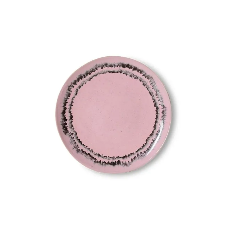 2 Assiettes à dessert rondes en grès rose 17,5cm Vaisselle 70s - HKLiving - The Cool Republic