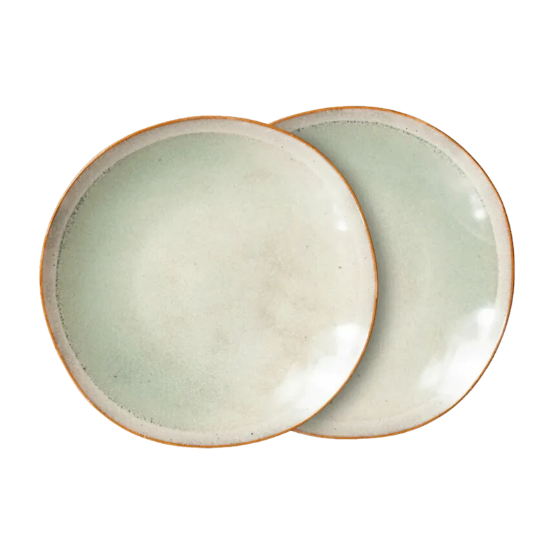 2 Assiettes en céramique 22 cm Mist Vaisselle 70's - Hkliving - The Cool Republic