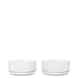 2 Bols en plastique transparent 10,5 x 4,5 cm Ripple - Ferm Living - The Cool Republic