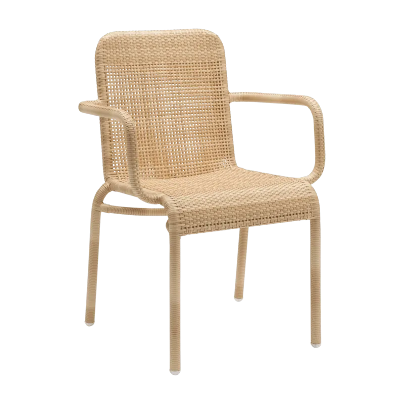 2 Chaises de jardin avec accoudoirs en résine naturelle Tobago - KOK - The Cool Republic
