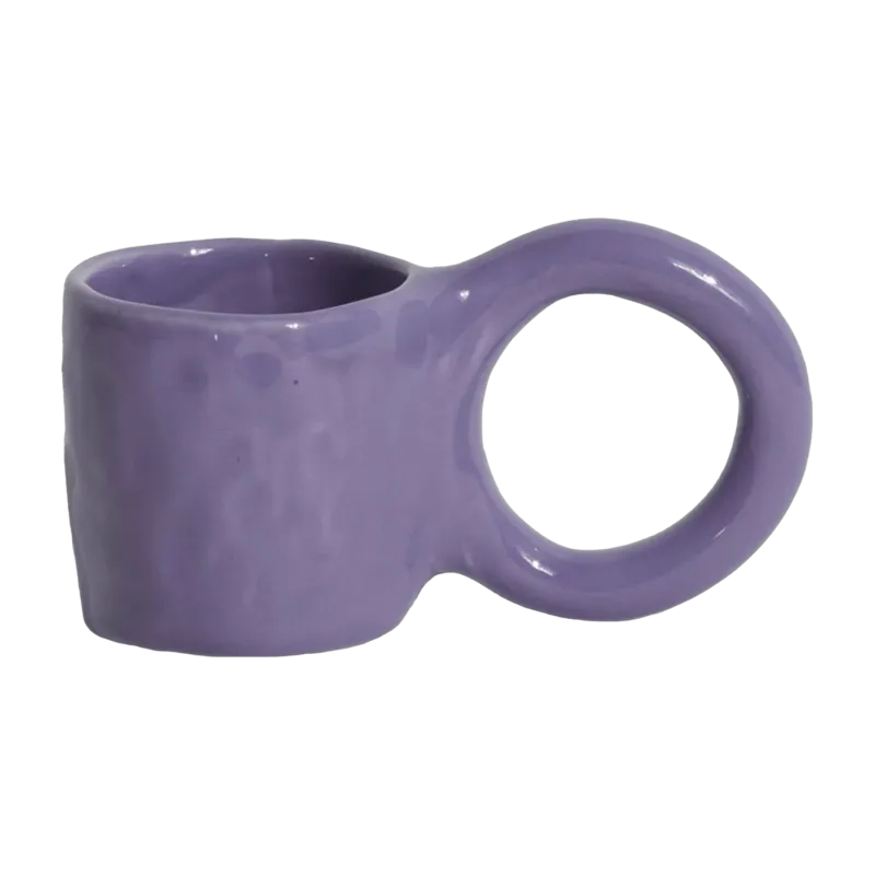 2 mugs à expresso en faïence myrtille 6 cm Donut - Petite Friture - The Cool Republic