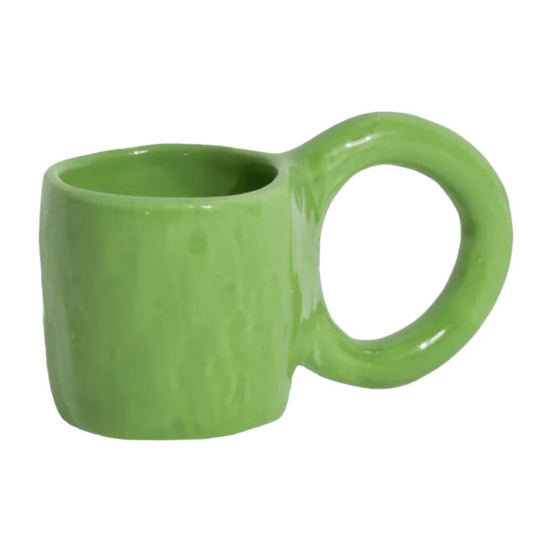 2 mugs à expresso en faïence pisctache 6 cm Donut - Petite Friture - The Cool Republic