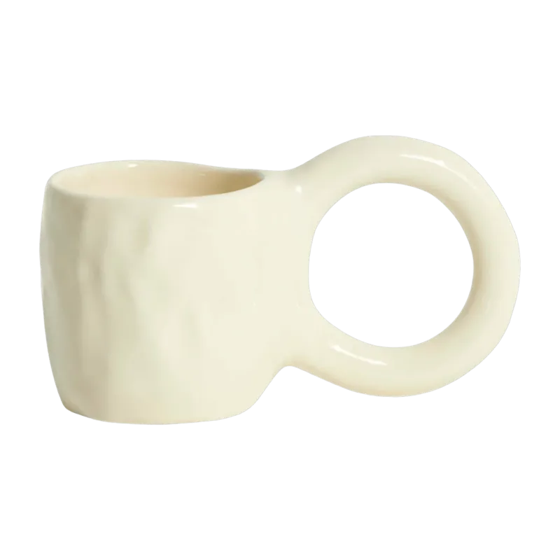 2 mugs à expresso en faïence vanille 6 cm Donut - Petite Friture - The Cool Republic