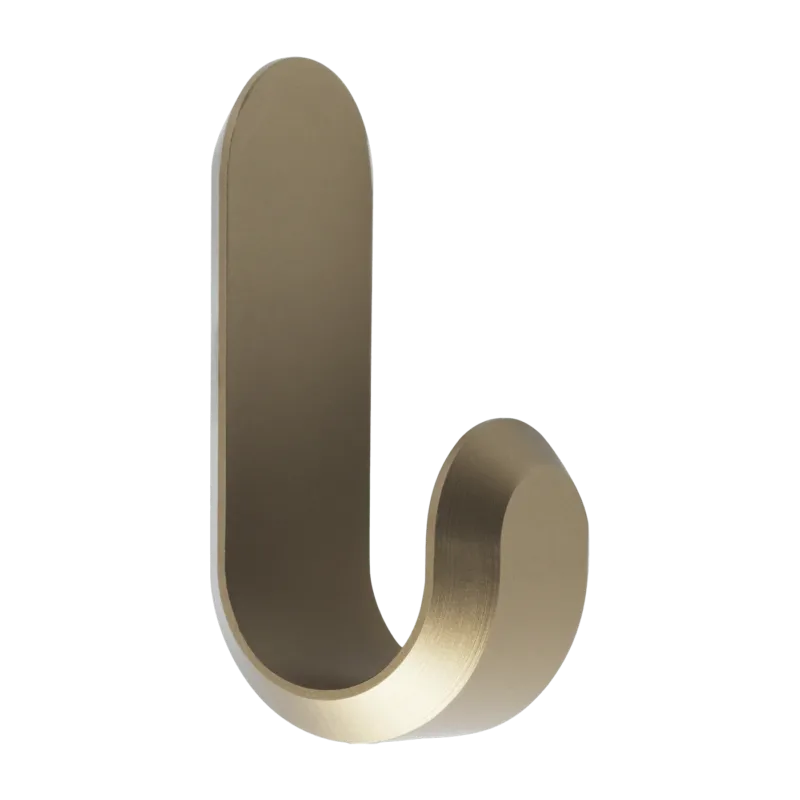 2 patères en aluminium doré Curve Matt gold - Normann Copenhagen - The Cool Republic