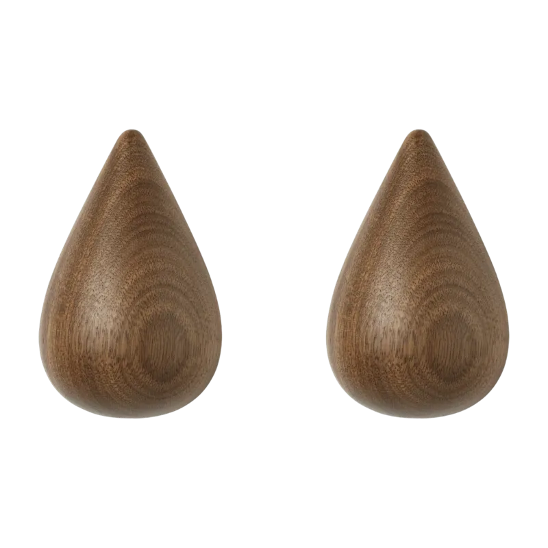 2 Patères en noyer naturel L Dropit Walnut - Normann Copenhagen - The Cool Republic
