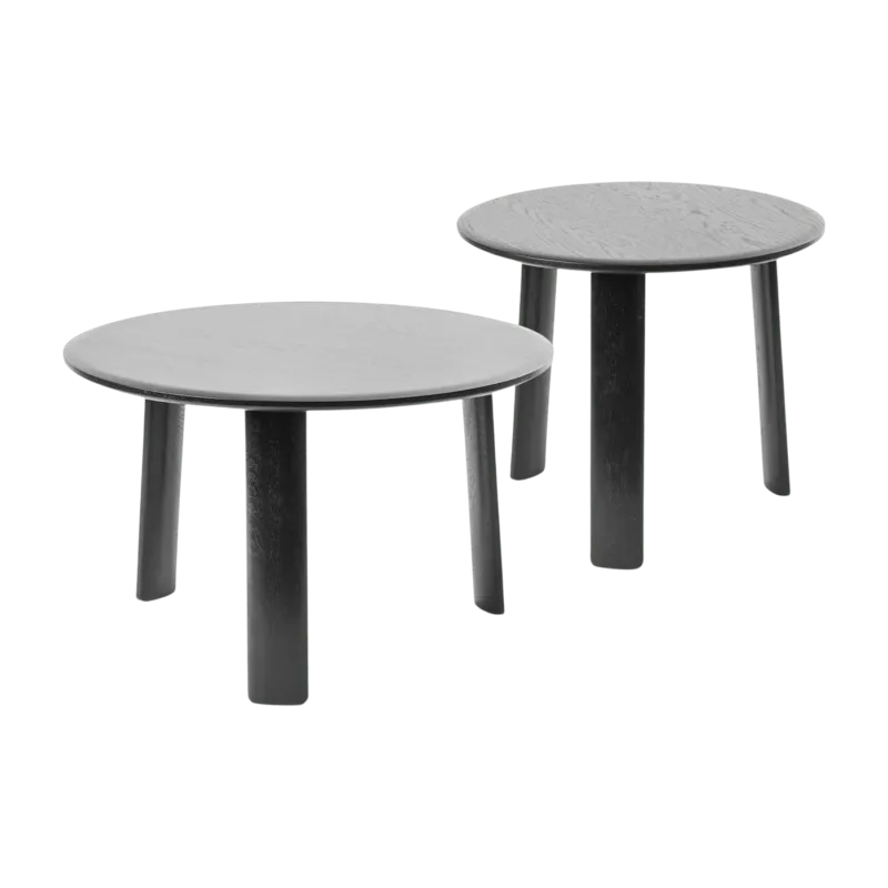 2 tables basses en chêne noir 50 et 60 cm Alle - Hem - The Cool Republic