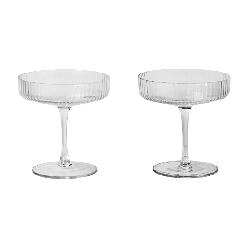 2 Verres à champagne Ripple - Ferm Living - The Cool Republic
