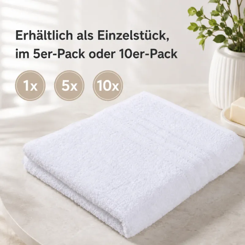 Handtuch Zwirn weiß 50x90 Baumwolle - 400 g/m², saugstark & strapazierfähig