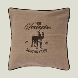 LEXINGTON Boston Club Kissenhülle aus Bio-Baumwolltweed, beige/braun