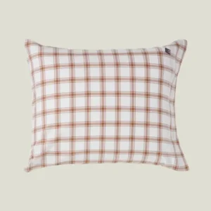 LEXINGTON Karierter Pinpoint-Kissenbezug aus lyocell/Baumwolle, white/fudge