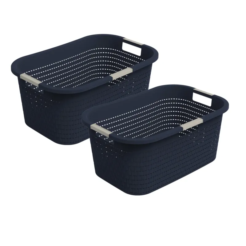 2er Set Country Wäschekorb 40l 2tlg.