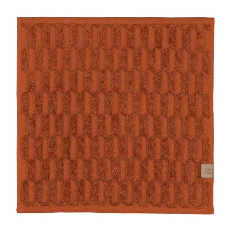 3 Mini-serviettes de toilette rouille 30 x 30 cm Geo - Mette Ditmer - The Cool Republic