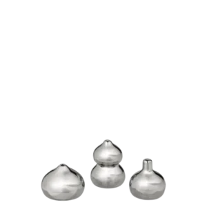3 Mini vases en grès électroplaqué argenté Komo - Ferm Living - The Cool Republic