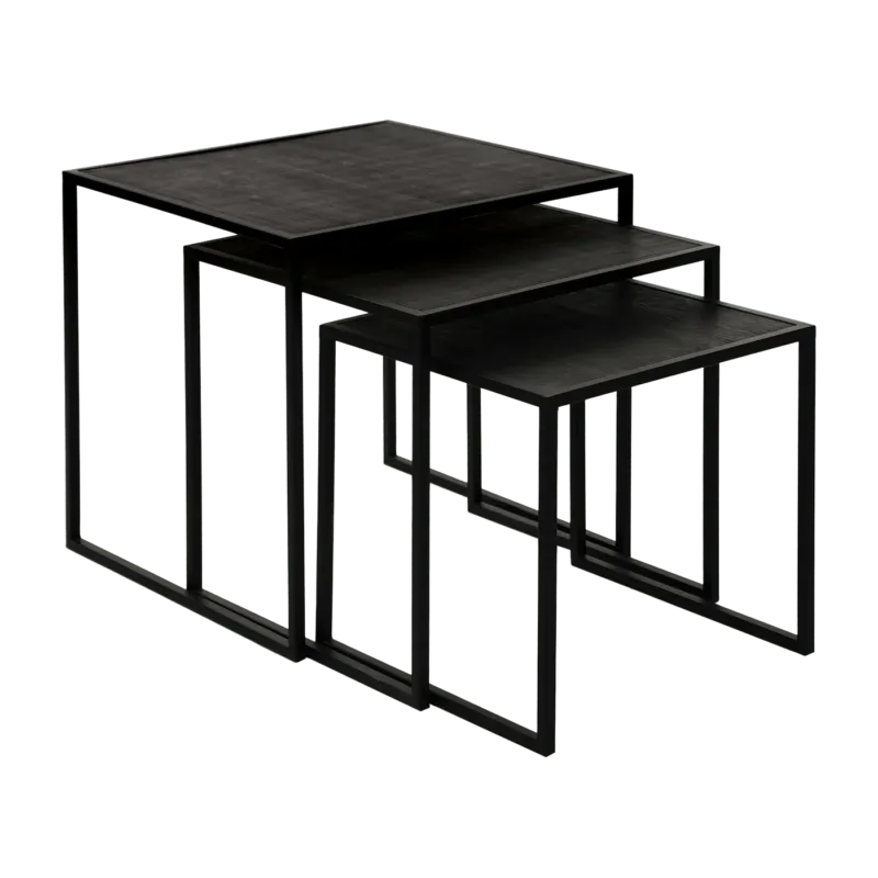 3 tables d'appoint noires Eszential - Pomax - The Cool Republic