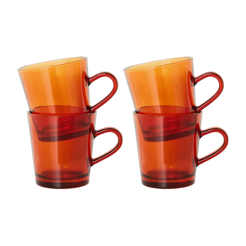 4 Tasses à café ou thé marron ambré - HKliving - The Cool Republic