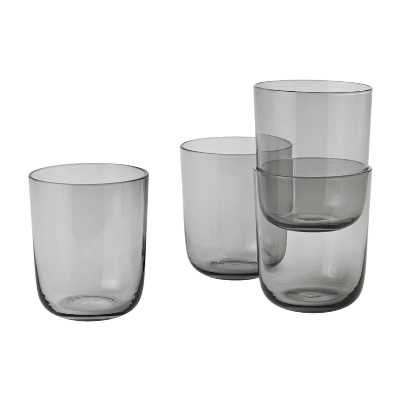 4 Verres gris transparent Tall Corky - Muuto - The Cool Republic