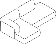 Torio Sofa - 2-Sitzer Chaise 250x150 offen