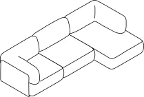 Torio Sofa - 3-Sitzer Chaise 300x150