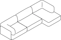 Torio Sofa - 3-Sitzer Chaise 340x150