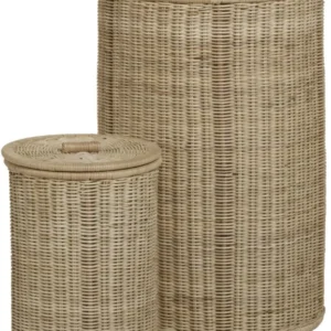 2 Paniers à linge ronds en rotin - KOK