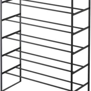 Rangement pour chaussures en bois et métal noir Tower - Yamazaki