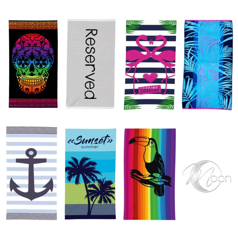 Premiumshop321 Velours Strandhandtuch bunt Strandtuch 90x165 cm Strandlaken