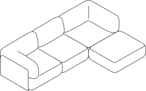 Torio Sofa - 3-Sitzer Chaise 285x185