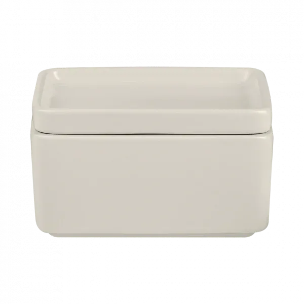 blomus PILAR Butterdose – Steingut in Moonbeam