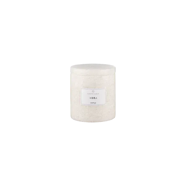 blomus FRABLI Duftkerze Mora – Marmor, Soja Naturwachs, S