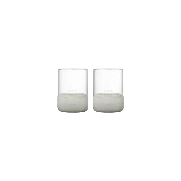 blomus CALMA Windlicht 2er-Set – Beton & Glas