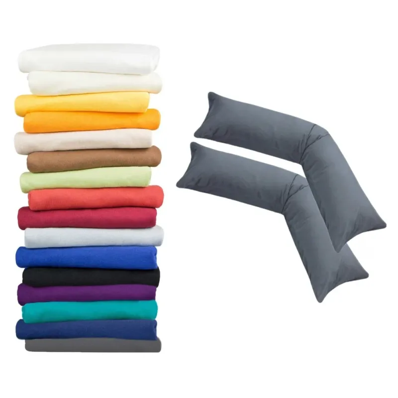 MOON 2er Pack Seitenschläferkissen Bezug Jersey Kissenbezug 40x145 oder 40x200