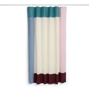 Rideau de douche en coton biologique rose multicolore Pivot - Hay
