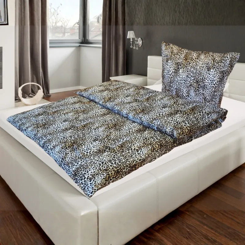 Leo-Nardo Baumwoll-Satin-Bettwäsche mit YKK-RV, beidseitiger Digitaldruck, 100% Baumwolle