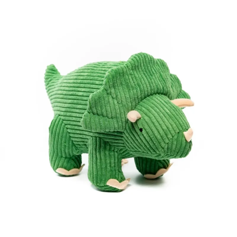 Triceratops-Kuscheltier aus Kordstoff „Grün“ von Best Years Ltd