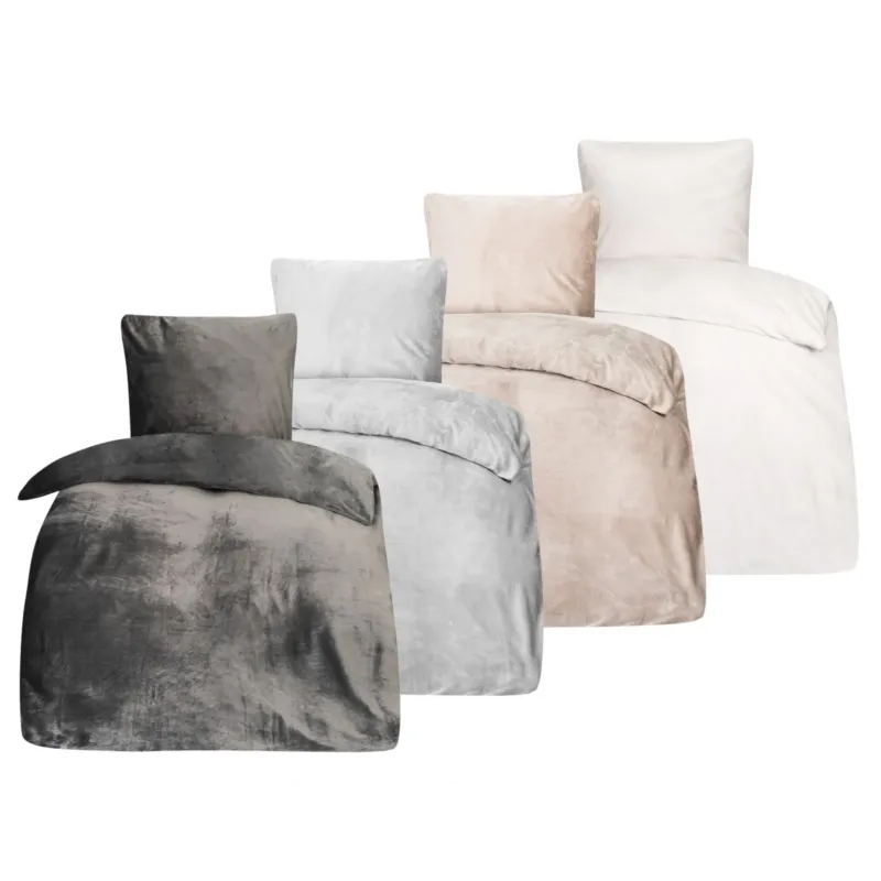 MOON Bettwäsche Set Cashmere Touch, Unibettwäsche ca. 135x200 + 80x80 cm mit Reißverschluss