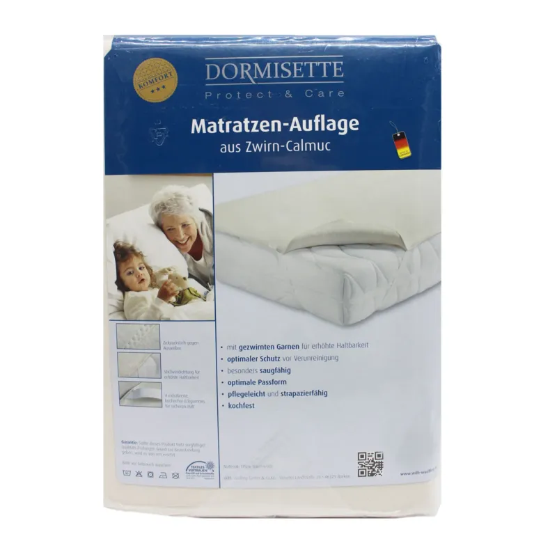 Matratzen-Auflage Zwirn-Calmuc 120x220 Dormisette Q59 saugfähig kochfest Baumwolle